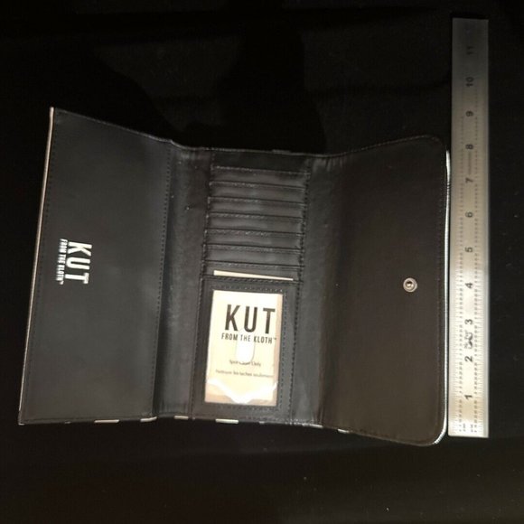 KUT FROM THE KLOTH Black & White Striped Tri-Fold Wallet - Picture 7 of 7